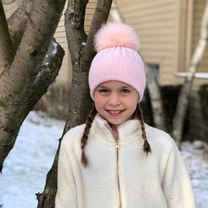 Angora winter pom hat